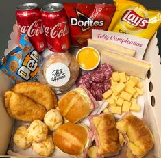 a box filled with different types of food