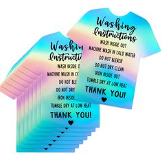 six t - shirts with the words wash your clothes and thank you written on them