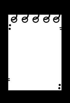 a black and white line drawing of a notebook with spirals on the page,