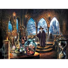 The Wizards Castle Poster Print by Steve Crisp Image 1 Roi Arthur, Fantasy Wizard, Luis Royo, The Ancient Magus Bride, Castle Art, Wooden Jigsaw Puzzles, Wooden Jigsaw, Batman Art, Gandalf