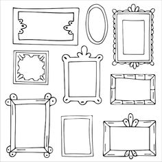 a set of frames with bows and ribbons