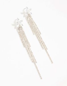 Get ready to shine with these captivating diamante drop earrings. With a dazzling cup chain design and floral silver elegance, they add a touch of glamour to any outfit. These shimmering stunners are sure to turn heads and steal the spotlight. Material: Crystal Dimensions: Length 100 mm x Width 13 mm | Lovisa Diamante Floral Cup Chain Drop Silver Earrings, Clear Steal The Spotlight, Chain Design, To Shine, Silver Earrings, Drop Earrings, Chain, Crystals, Floral, Silver