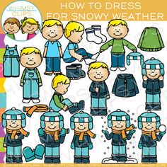 how to dress for snow weather clip art