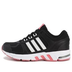 adidas Equipment 10 U BLACK/WHITE/PINK Marathon Running Shoes/Sneakers Pink Adidas Lace-up Running Shoes, Pink Adidas Training Sneakers, Pink Adidas Running Shoes With Logo, Pink Adidas Running Shoes, Sporty Adidas Pink Running Shoes, Sporty Pink Adidas Running Shoes, Pink Adidas Running Shoes With Synthetic Material, Adidas Equipment, Marathon Running Shoes