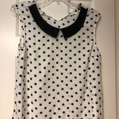 Brand New, From Forever 21, Buttons Once In Back, Perfect For Business Casual Summer Polka Dot Collared Tops, Polka Dot Collared Summer Tops, Polka Dot Blouse, Forever 21 Tops, Business Casual, Polka Dot, Forever 21, Polka Dots, Black White