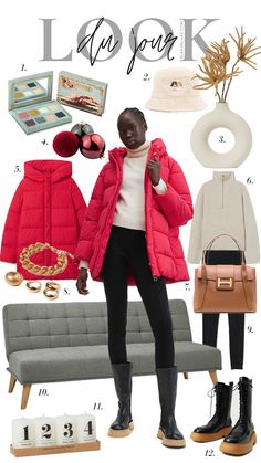 Puffer Jacket Outfits, Red Puffer Jacket, Jacket Outfit Women, Red Puffer, Winter Fashion Coats, Shirt Casual Style, Latest Outfits, Street Chic, Coat Fashion