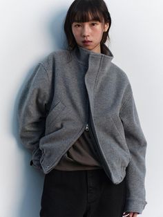 Composition : wool 90% nylon 10%Country of Origin : Republic of Korea Casual Coat, Short Jacket, Casual Jacket, Gray Jacket, Composition, Jackets & Coats, Wool, The Originals, Clothes For Women