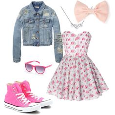 Pink converse all star high top sneakers outifit, cheap #converse #shoes under $35 at #cheapfree50 net Converse With A Dress, 2013 Outfits, How To Wear Converse, Pink Chuck Taylors, Cheap Converse, Girly Outfit, Pink Winter, Outfits With Converse