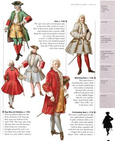 1715 Fashion, Historical Clothes, 18century Fashion, French Baroque Fashion, 1730s Fashion Men, 1760s Fashion Men, Late 1700s Fashion Men, 1700 Suits, 18th Century French Fashion Men