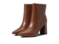 Nine West Cacey9X9 - Women's Boots : Brown : The Nine West Cacey9X9 bootie offers endless versatility with an ankle height, pointed toe, and wrapped block heel. Man-made upper material. Zipper closure along the side panel. Breathable man-made lining. Lightly padded footbed for added comfort. Man-made outsole. Imported. Measurements: Heel Height: 3 1 2 in Weight: 12 oz Shaft: 8 1 2 in Product measurements were taken using size 8.5, width M. Please note that measurements may vary by size. Pointed Toe Boots For Fall Workwear, Fall High Heel Boots With Heel Tab, Fall High Heeled Boots With Heel Tab, Fall Boots With Reinforced Heel And Pointed Toe, Pointed Toe Boots With Reinforced Heel And Medium Width, Fall Heeled Boots With Padded Ankle And Pointed Toe, Fall Heeled Boots With Padded Ankle And Medium Width, Wide Calf Pointed Toe Heeled Boots For Fall, Fall Wide Calf Heeled Boots With Pointed Toe