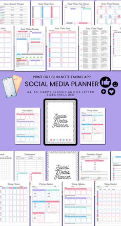 the social media planner is shown in this image