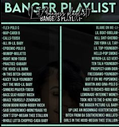 the poster for banger playlist