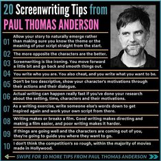 a poster with an image of paul thomas anderson