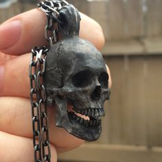 "- Into The Fire Jewelry - \"The Gold Standard in Skull Jewelry\" Check out our huge following on Facebook and Instagram Open Jaw Skull Pendant & Chain Comes with matching 24\" ---if you would like to purchase the pendant without the chain please message me--- choose from Rustic, Vintage or Polished finishes at no extra charge - Due to the high demand and the handmade nature of these items please allow 24+ business day to make. (Monday through Friday normal business hours 8am - 5pm in USA Ea Gothic Skull Jewelry For Biker Events, Gothic Hand-cast Skull Jewelry, Fire Jewelry, Skull Painting, Skull Decor, Skull Jewelry, Skull Pendant, Skull Ring, Gothic Jewelry