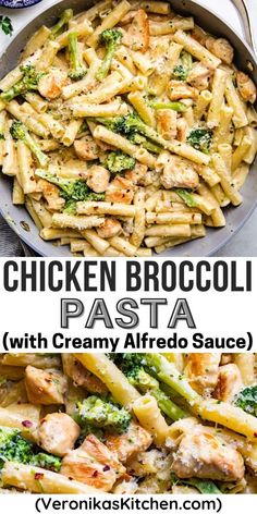 Ziti pasta, chicken, nd broccoli in creamy sauce in a skillet. Chicken Broccoli Ziti, Chicken Broccoli Pasta Recipes, Broccoli Pasta Recipe, Chicken Broccoli Pasta, Ziti Recipes, Crockpot Healthy, Chicken Alfredo Pasta, Dinner Recipes Easy, Broccoli Pasta