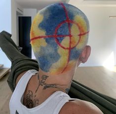 Buzzed Hair Designs Men, Shaved Dyed Hair, Buzzcut Pattern Dye, Buzzcut Dyed Hair Men, Buzzcut Colored Hair, Buzzed Hair Designs, Buzz Cut Dyed Hair Men, Buzz Cut Men Dyed