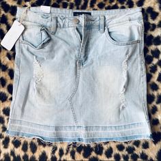 American Bazi Light Wash Distressed Denim Skirt - Nwt - Excellent Condition - Size Medium 208 Denim Mini Skirt Y2k, Camo Mini Skirt, Mini Pleated Skirt, Camo Skirt, Color Block Skirt, Blue Jean Skirt, Leather Pleated Skirt, Distressed Denim Skirt, Skirt Y2k