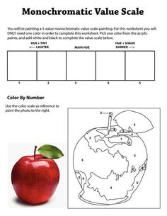 an apple is shown with the words monochromatic value scale