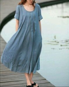 Haljine Za Punije, Blue Skirts, Cotton Kurti Designs, Linen Fashion, Skirts Women, Women Skirt, Obi Belt, Midi Shift Dress, The Eagles