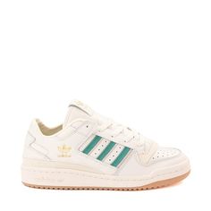 Womens adidas Forum Low CL Athletic Shoe - Cloud White / Active Green / Sandy Pink Adidas Forum Low Cl, Adidas Forum Low, Forum Low, Adidas Forum, Womens Adidas, Athletic Shoe, Cloud White, Soft Textiles