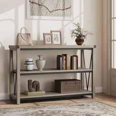 This sofa table with storage measures 47.2" x 13.4" x 30" with a wide desktop, and 3-tier entryway table design providing ample storage space where you can display your favorite photos, books, and decorations.Wood console table works perfectly as an entryway table, sofa table, hallway table, behind couch table, or even a TV stand. Three Tier Sofa Table, Narrow Console Table Bottom Shelf, Farmhouse Console Table With Shelves, 29” Wide Entryway Table, Sofa Table 60”, Farmhouse Entryway Table, Grey Console Table, Entryway Table With Storage, Sofa Table With Storage