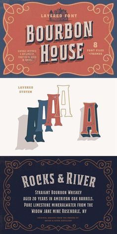 three different types of font and numbers are shown in this graphic art printable poster