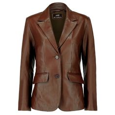 Womens Jild Classic Lambskin Brown Leather Blazer Jackets Brown Leather Blazer, Lambskin Leather Blazer, Leather Blazer Women, Leather Jacket Women, Blazer Jackets For Women, Leather Blazer Jacket, Real Leather Jacket, Suit Style, Leather Blazer