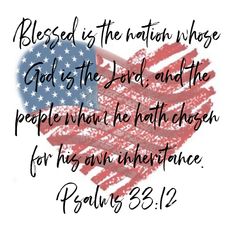 a heart shaped american flag with bible verse