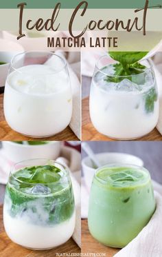 Iced Coconut Matcha Latte - Healthy Summer Drink Matcha Powder Recipes, Iced Matcha Recipe, Matcha Tea Recipes, Organic Matcha Green Tea Powder, Matcha Coconut