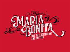 the logo for marina bonita mexican restaurant and cantino on a red background