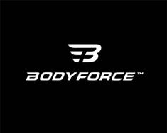 the body force logo on a black background