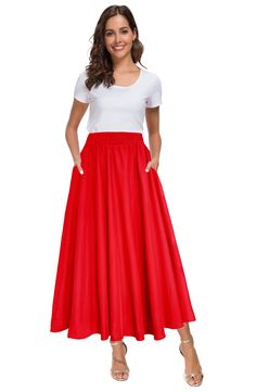 PRICES MAY VARY. High quality soft chiffon spring summer skirt,100% Polyester Elastic waist flare closure skirt,easy can dress up and down. Stretchy high waisted, flowy and swing pleasted a line fashionable and polka dot printed midi long pleated skirt, two pockets, A-line, polka dot, maxi skrit, midi skrit. It can be wore on casual, daily, travel, holiday, beach occasions,Perfect for spring, summer and autumn. Easy to wash by hands or machine wash,Do not Wring and bleach. Size Information (for Long Skirt With Pockets, Long Pleated Skirt, Pleated Long Skirt, Holiday Beach, Skirt With Pockets, Floral Chiffon, Polka Dot Print, Skirts With Pockets, Long Skirt