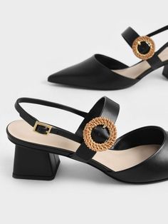 Resolve your 'what to wear to work' woes with our slingback heeled pumps. Rendered in a sleek and match-all black hue, you can pair it with the rest of your closet favourites. Adorned with a rustic woven buckle, these understated gems are especially fitting for summer and springtime. Set on a manageable 4.5cm trapeze heel, they offer all-day comfort as well. Turn heads at the office when you style these pumps with a blazer and shorts co-ord plus a sculptural bag. Heeled Pumps, Fits For Summer, Black Pumps Heels, Shorts Co Ord, Charles Keith, Blazer And Shorts, Dark Blue Color, Slingback Heel, Co Ord