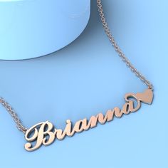 Brianna name necklace Rose Gold Custom Necklace with little heart unique gifts Add something extra special to your jewelry box with Name Necklace Official engravable necklaces.
									The Brianna's name necklace with little heart unique gifts Rose Gold is best gifts for Brianna. Name Necklace Official provides affordable engravable jewelry that won't 
									break the bank. In addition, these pieces make for very thoughtful and appreciated gifts for friends and family. 
									And whether Brianna Name, Engravable Jewelry, Name Necklace Silver, Necklace Rose, Engraved Jewelry, Gifts Birthday, Engraved Necklace, Gifts Wedding, Gifts Christmas