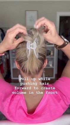 Add Volume To Hair, Medium Hair Up, Short Hair Updo Tutorial, Short Hair Up, Messy Bob, Messy Bob Hairstyles, Updo Tutorial