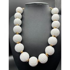 Baublebar White Beaded Ball Necklace. Gold Accents On Each Bead. About 18 1/2" Long + 3 1/2" Extender. ********************* I Specialize In Affordable Luxury. Unless Otherwise Noted, All Items Are Pre-Owned. I Represent All Items To The Best Of My Knowledge. Any Imperfections Or Damage To The Items Are Described/Photographed. If You Have Any Questions About A Listing, Please Message Me Prior To Purchase. I Provide Measurements Of Items, So Please Pay Attention To Details. Prices Reflect The Con Pearl White Beaded Necklaces For Party, Pearl White Party Beaded Necklace With Beaded Chain, White Beaded Necklace For Party, Pearl White Party Beaded Necklace, White Necklaces With Colorful Beads For Party, Formal Beaded Necklaces With Round Beads, Formal Beaded Necklace With Round Beads, White Pearl Beaded Necklaces With Gold Beads, Elegant Necklace With Large Round Beads