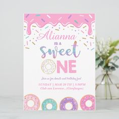 a birthday card with donuts and sprinkles