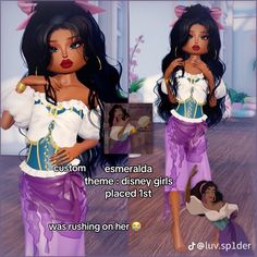 ✧creator: luv.sp1der on tiktok<3✧꧂ Dti Favorite Show Theme Outfit, Disney Dti Outfit, Disney Dress To Impress, Disney Esmeralda, Esmeralda Disney, Fashion Terminology, Royal High Outfits Ideas Cheap, Disney Themed Outfits