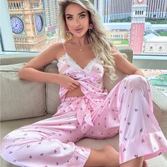 Super Cute And Stylish Ships In 5-10 Business Days Exotic Fashion, Satin Top, Pj Sets, Rose Pink, 90s Fashion, Women's Intimates, Pajamas, Cute Outfits, Super Cute