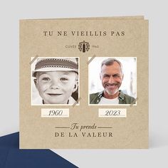 a card with two pictures of people on it and the words, je ne veils pas