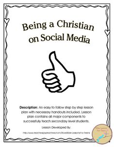 the front cover of being a christian on social media, with a thumbs up sign