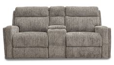 the reclining loveseat with two seats in grey fabric