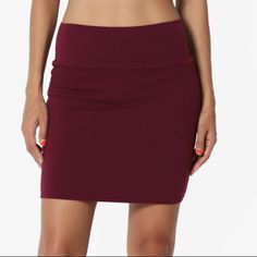 Fits Size S-L Perfectly!!!Very Classic And Elegant Pencil Skirt Made In A High Quality Wool Material, Beautiful Maroon-Burgundy Color That Can Be Dressed Up Formally Or Casually. Almost Never Worn. (I Folded The Bottom In The Picture Because I’m Only 5’1 And It’s A Bit Long On Me) (Pics Are How The Skirt Fits Not The Exact Same Product) Solid Color Mini Pencil Skirt, Versatile Solid Color Pencil Skirt, Trendy Stretch Solid Color Pencil Skirt, Solid Pencil Skort With Lined Skirt, Purple High Waist Stretch Skirt, Trendy Pencil Skirt Skort, Purple Stretch High Waist Skirt, High Waist Stretch Purple Skirt, Versatile Solid Color Mini Skirt