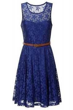 Ladylike Style Round Collar Sleeveless Solid Color Pleated Lace Women's Dress Casual White Lace Dress, Lace Dresses For Women, Round Collar Dress, Navy Blue Cocktail Dress, Navy Blue Lace Dress, Ladylike Style, Navy Lace Dress, Blue Sleeveless Dress, Blue Cocktail Dress