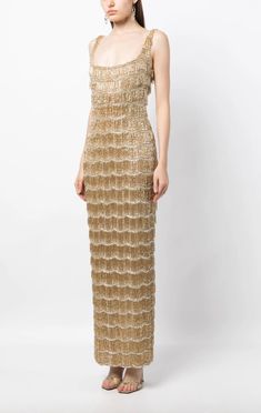 Sadie Gown | Rachel Gilbert Gown Gold, Rachel Gilbert, Structural Design, Beaded Fringe, Australian Design, Event Dresses, Skirt Fashion, Evening Wear, Pencil Skirt