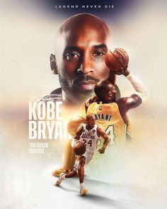 an image of a man holding a basketball in his right hand and the words kobie bryak above him