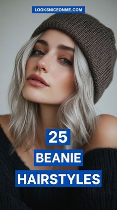 Discover 25 easy beanie hairstyles that are perfect for any occasion! Whether you’re heading to work, school, or a day out in the snow, these hairstyles will keep you looking chic and comfortable. Beanie Outfit For Work, How To Wear A Hat With Short Hair Winter, Shoulder Length Hair With Beanie, Hair Styles To Wear With A Beanie, Winter Hat Hairstyles Medium Hair, Toboggan Hairstyles, Carhartt Hat Outfit Woman, Cc Beanie Outfits, Fall Outfits With Beanies