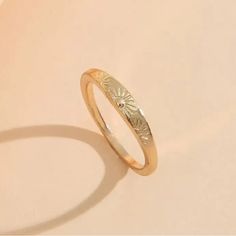 Golden Sun Ring 14k Gold Plated Size 8 Brand New Boutique Sunset Ring, Sun Ring, Gold Promise Rings, Golden Sun, Sun Designs, Gold Sun, Clean Home, Colorful Boho, Womens Jewelry Rings