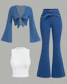 Jean Collection, Dress Sewing Patterns Free, Fasion Outfits, Cute Dress Outfits, Trendy Tops For Women, Denim Dresses, Fashion Designing, Bodycon Dress With Sleeves