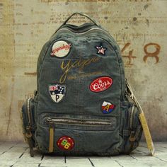 Overview： Design: Denim Womens Backpack School Backpack With Stickers Vintage Denim Blue Backpack For Women In Stock: Ready to Ship (2-4 days)Include: Only BagCustom: NoColor: Blue, Vintage BlueLeather:, DenimMeasures: 38cm x 27cm x 14cmWeight: 0.475kgSlots: 1 zipper slot, 1 pad slot, 1 book slot, 1 wallet slots, 1 phone slotAccessories(option): NoneStyle: Denim Womens Backpack School Backpack With Stickers Vintage Denim Blue Backpack For WomenVery durable (At least 5 Years) and it should last a Cheap Blue Harajuku Style Backpack, Bookbag Aesthetic, 80s Backpack, Decorated Backpack, 90s Backpack, Funky Backpacks, Overview Design, Backpack Vintage, Aesthetic Backpack